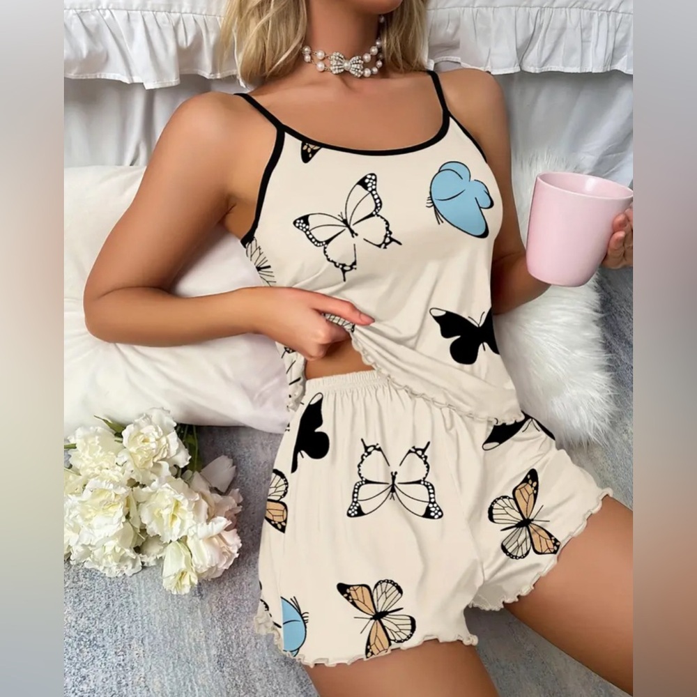 NIB 2 items for $15! Butterfly Print Pajama Set for Women XXL